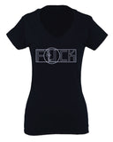 VICES AND VIRTUESS Funny Fuck You Fonts Sarcastic Hilarious tee For Women V neck fitted T Shirt