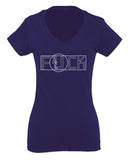 VICES AND VIRTUESS Funny Fuck You Fonts Sarcastic Hilarious tee For Women V neck fitted T Shirt