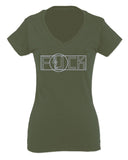 VICES AND VIRTUESS Funny Fuck You Fonts Sarcastic Hilarious tee For Women V neck fitted T Shirt