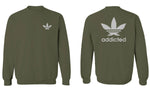 Cool Marijuana Weed Leaf Stoner Day Front and Back men's Crewneck Sweatshirt