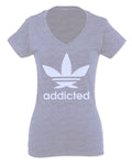 Cool Marijuana Weed Leaf Stoner Day high Pot For Women V neck fitted T Shirt