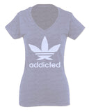 Cool Marijuana Weed Leaf Stoner Day high Pot For Women V neck fitted T Shirt