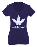 Cool Marijuana Weed Leaf Stoner Day high Pot For Women V neck fitted T Shirt