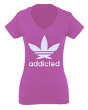 Cool Marijuana Weed Leaf Stoner Day high Pot For Women V neck fitted T Shirt