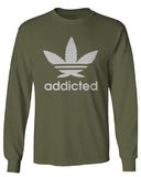 Cool Marijuana Weed Leaf Stoner Day high Pot mens Long sleeve t shirt