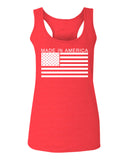 Patriotic American Proud Made in USA United States America Flag  women's Tank Top sleeveless Racerback
