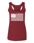 Patriotic American Proud Made in USA United States America Flag  women's Tank Top sleeveless Racerback