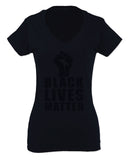Black Lives Matter Liberal Progressive Protest Nevertheless Resist For Women V neck fitted T Shirt