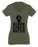 Black Lives Matter Liberal Progressive Protest Nevertheless Resist For Women V neck fitted T Shirt