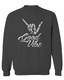 Big Good Vibe Bones Hand Shaka Cool Vintage Hipster Graphic men's Crewneck Sweatshirt