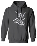 Big Good Vibe Bones Hand Shaka Cool Vintage Hipster Graphic Sweatshirt Hoodie