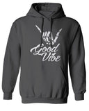 Big Good Vibe Bones Hand Shaka Cool Vintage Hipster Graphic Sweatshirt Hoodie