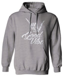 Big Good Vibe Bones Hand Shaka Cool Vintage Hipster Graphic Sweatshirt Hoodie