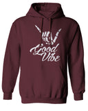 Big Good Vibe Bones Hand Shaka Cool Vintage Hipster Graphic Sweatshirt Hoodie