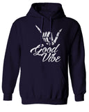 Big Good Vibe Bones Hand Shaka Cool Vintage Hipster Graphic Sweatshirt Hoodie