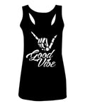 Big Good Vibe Bones Hand Shaka Cool Vintage Hipster Graphic  women's Tank Top sleeveless Racerback