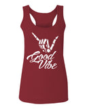 Big Good Vibe Bones Hand Shaka Cool Vintage Hipster Graphic  women's Tank Top sleeveless Racerback