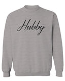 VICES AND VIRTUESS Letter Printed Hubby Couple Wedding Wifey Matching Groom men's Crewneck Sweatshirt