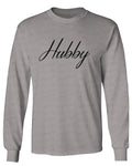 VICES AND VIRTUESS Letter Printed Hubby Couple Wedding Wifey Matching Groom mens Long sleeve t shirt