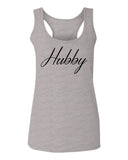 VICES AND VIRTUESS Letter Printed Hubby Couple Wedding Wifey Matching Groom  women's Tank Top sleeveless Racerback