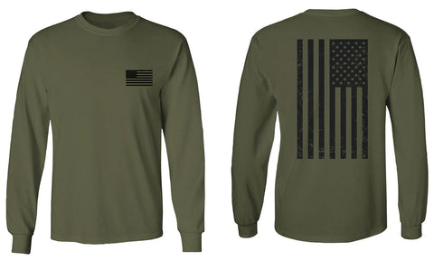 American Flag United States of America Military Army Marine us Navy mens Long sleeve t shirt