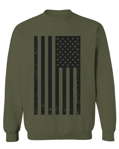 Distressed American USA United States of America Military Marine us Navy Army Big Flag men's Crewneck Sweatshirt