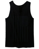Distressed American USA United States of America Military Marine us Navy Army Big Flag men's Tank Top