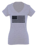 United States of America Vintage Flag USA American Marine Corp Force USMC USAF For Women V neck fitted T Shirt