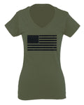 United States of America Vintage Flag USA American Marine Corp Force USMC USAF For Women V neck fitted T Shirt