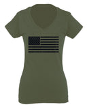 United States of America Vintage Flag USA American Marine Corp Force USMC USAF For Women V neck fitted T Shirt