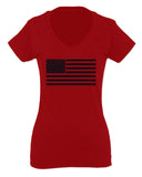 United States of America Vintage Flag USA American Marine Corp Force USMC USAF For Women V neck fitted T Shirt