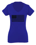 United States of America Vintage Flag USA American Marine Corp Force USMC USAF For Women V neck fitted T Shirt