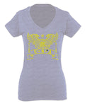USA Military Eagle American Proud United States of America U.S. For Women V neck fitted T Shirt