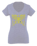 USA Military Eagle American Proud United States of America U.S. For Women V neck fitted T Shirt