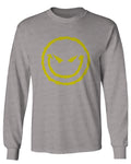 VICES AND VIRTUESS Funny Cool Graphic Evil Smile Workout trainig Gym Fitness mens Long sleeve t shirt