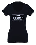 VICES AND VIRTUESS Fuck Trump Funny Liberal Progressive Protest Nevertheless Resist For Women V neck fitted T Shirt