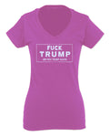 VICES AND VIRTUESS Fuck Trump Funny Liberal Progressive Protest Nevertheless Resist For Women V neck fitted T Shirt