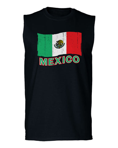 VICES AND VIRTUESS Distressed Bandera Mexico Mexican Flag Coat of arms men Muscle Tank Top sleeveless t shirt