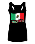 VICES AND VIRTUESS Distressed Bandera Mexico Mexican Flag Coat of arms  women's Tank Top sleeveless Racerback