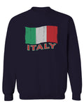 Italia Distressed Italy Flag Italian National Flag Vintage men's Crewneck Sweatshirt