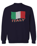 Italia Distressed Italy Flag Italian National Flag Vintage men's Crewneck Sweatshirt