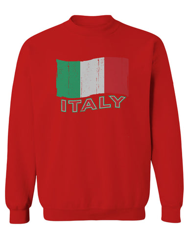 Italia Distressed Italy Flag Italian National Flag Vintage men's Crewneck Sweatshirt