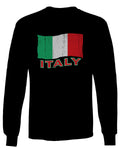 Italia Distressed Italy Flag Italian National Flag Vintage mens Long sleeve t shirt