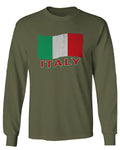 Italia Distressed Italy Flag Italian National Flag Vintage mens Long sleeve t shirt
