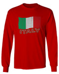 Italia Distressed Italy Flag Italian National Flag Vintage mens Long sleeve t shirt