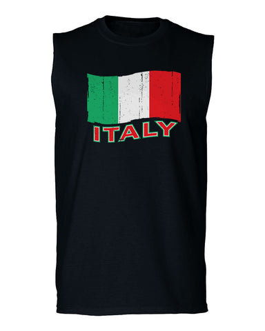 Italia Distressed Italy Flag Italian National Flag Vintage men Muscle Tank Top sleeveless t shirt