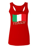 Italia Distressed Italy Flag Italian National Flag Vintage  women's Tank Top sleeveless Racerback
