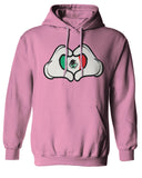 Cartoon Glove Heart Love Hecho en Mexico Mexican Flag escucudo Mexicano Sweatshirt Hoodie