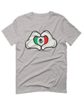 Cartoon Glove Heart Love Hecho en Mexico Mexican Flag escucudo Mexicano For men T Shirt