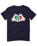 Cartoon Glove Heart Love Hecho en Mexico Mexican Flag escucudo Mexicano For men T Shirt